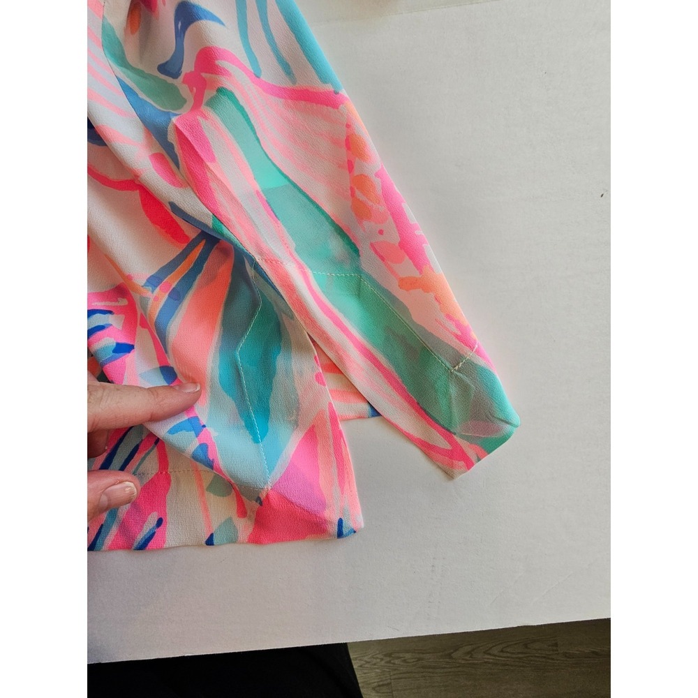 LILLY PULITZER Amelia Island Tunic Out to Sea 100% Silk Blouse Top NWT SIZE XL - Picture 6 of 14